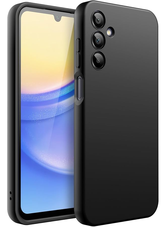 جي تيك جراب رفيع لهاتف Samsung Galaxy A15 5G 4G مقاس 6.5 بوصة مصنوع من مادة TPU الناعمة وغطاء حماية رفيع مع لمسة نهائية غير لامعة مقاوم للصدمات باللون الأسود - Image 1