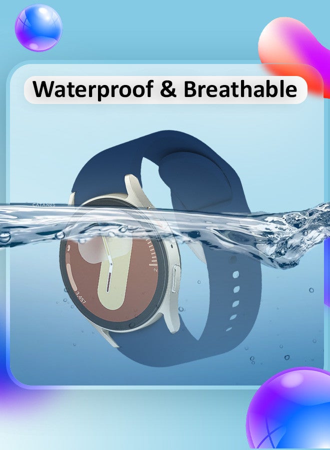 CATANES for Galaxy Watch 7 Strap 40mm 44mm,for Samsung Galaxy Watch FE Band 20mm Soft Silicone Sport Strap Women Men,No Gap Bracelet Wristbands Blue - Image 3