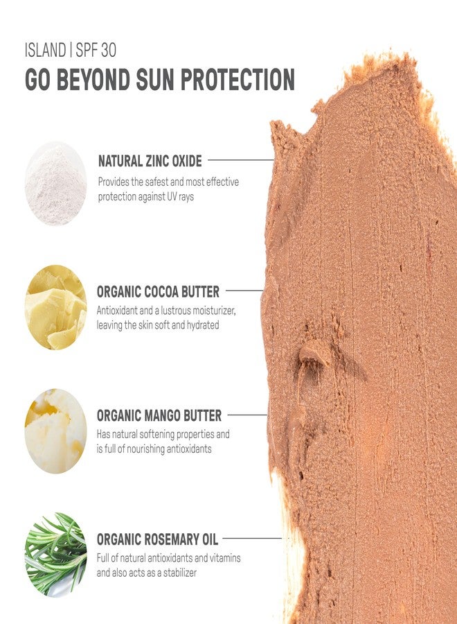 raw elements Raw Element Ultra-Moisturizing Tinted Face Cream, Non Toxic Mineral Face Sunscreen, Daily Tinted Moisturizer, Non-Nano Zinc Oxide, Reef Friendly, All Ages, SPF 30, 1.8 oz, Island, Pack of 1 - Image 4