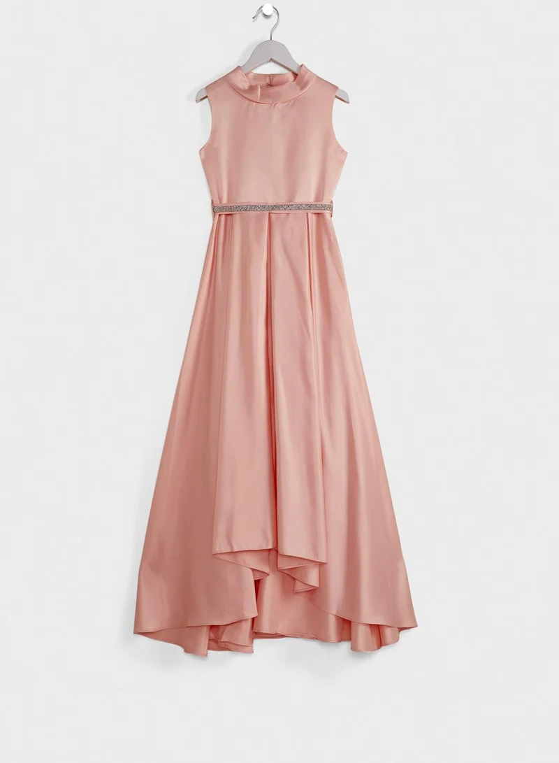 Little Golden Apple Kids Pleated Long Dress