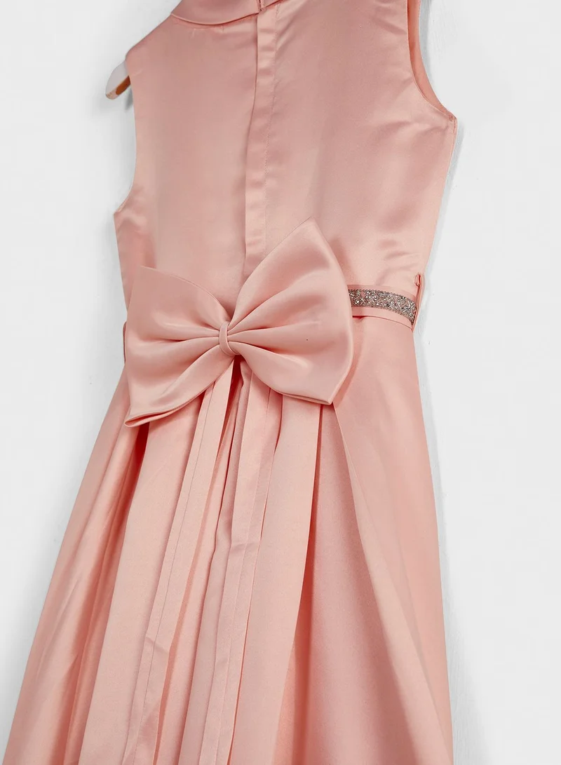 Little Golden Apple Kids Pleated Long Dress