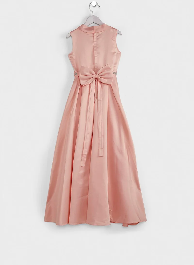 Little Golden Apple Kids Pleated Long Dress