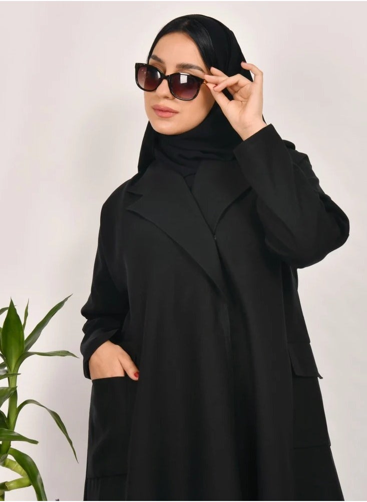 lamha abaya - Formal and practical abaya with side pockets - Image 1