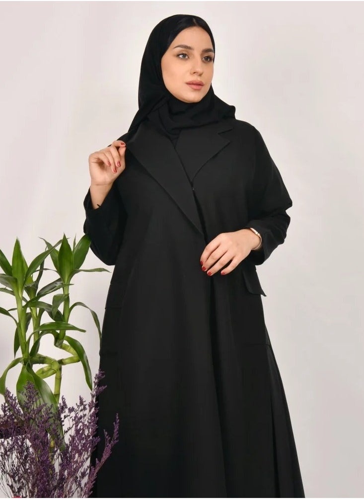 lamha abaya - Formal and practical abaya with side pockets - Image 1