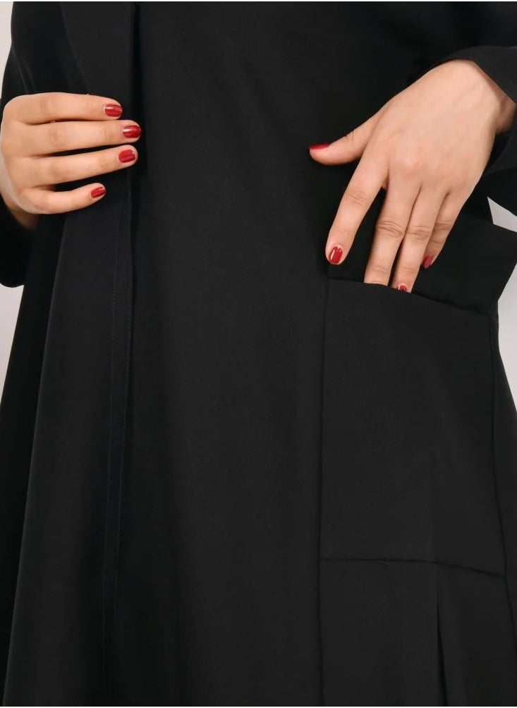 lamha abaya - Formal and practical abaya with side pockets - Image 1
