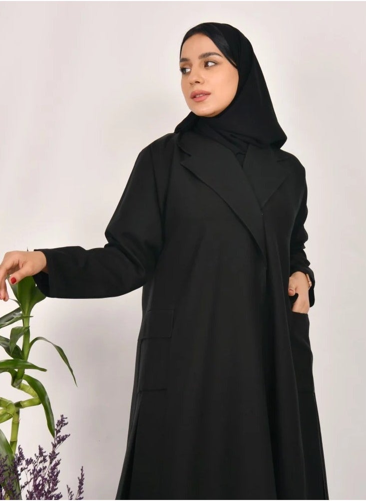 lamha abaya - Formal and practical abaya with side pockets - Image 1