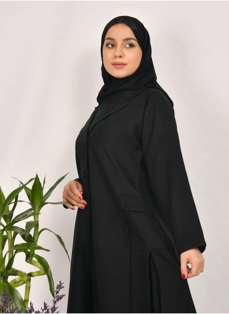 lamha abaya - Formal and practical abaya with side pockets - Image 1