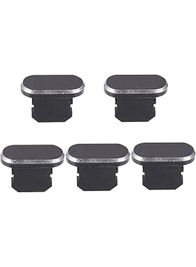 5Pcs Universal Charging Port Plugs Dustproof Covers Black for Enhanced Device Longevity - Image 1