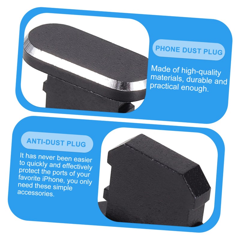 5Pcs Universal Charging Port Plugs Dustproof Covers Black for Enhanced Device Longevity - Image 5