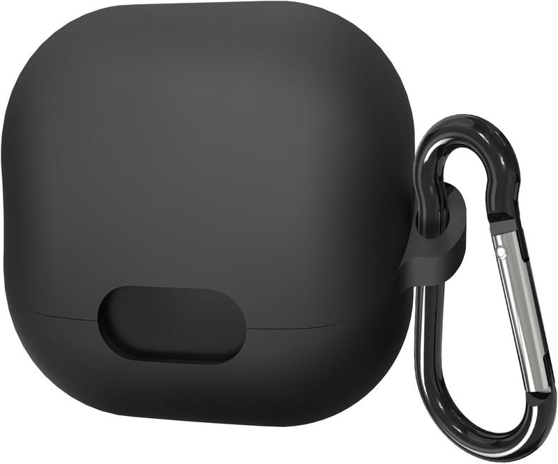 Geekria Silicone Case Cover Compatible with Soundcore by Anker Liberty 4 NC True Wireless Earbuds, Protective Earphones Skin with Keychain Hook, Charging Port Accessible (Black) - Image 2