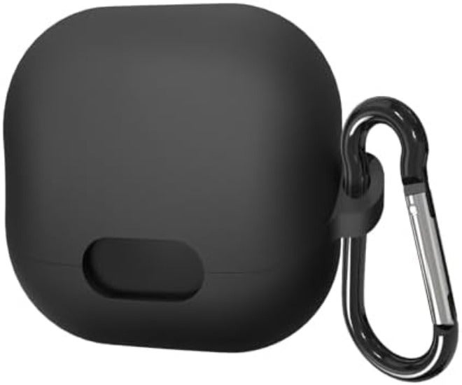 Geekria Silicone Case Cover Compatible with Soundcore by Anker Liberty 4 NC True Wireless Earbuds, Protective Earphones Skin with Keychain Hook, Charging Port Accessible (Black) - Image 1
