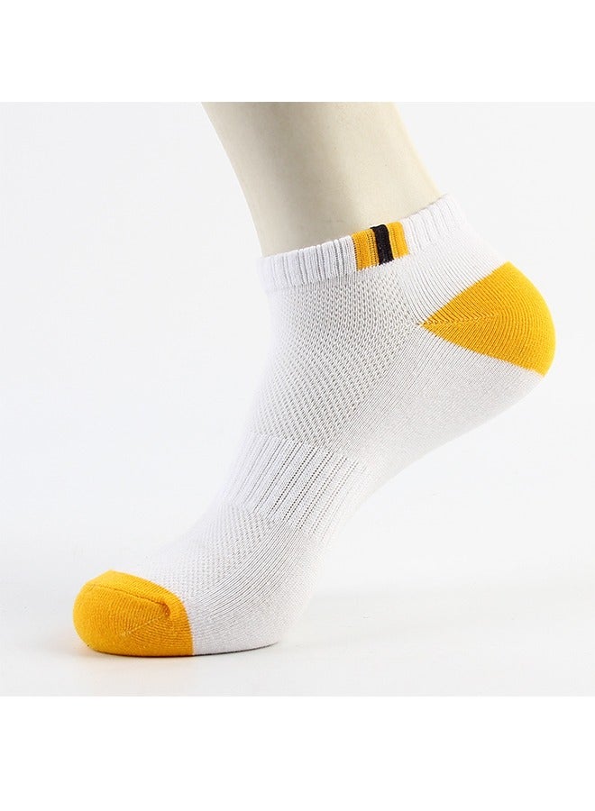 5 أزواج من الجوارب الرجالية الشبكية القابلة للتنفس، جوارب غير قابلة للانزلاق، جوارب كاحل مخططة منخفضة القطع، تهوية منعشة، جوارب رياضية للجري - Image 4