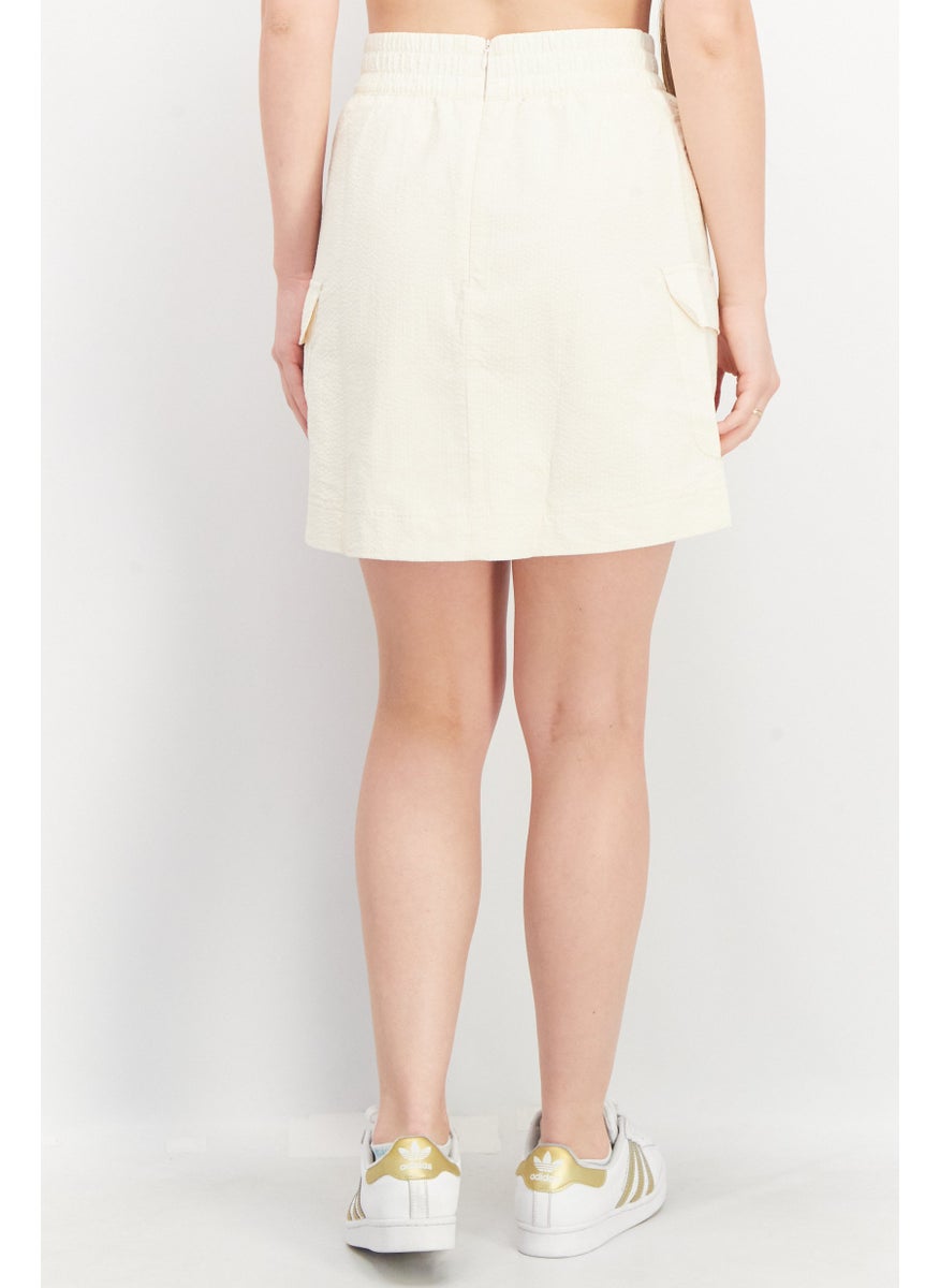 adidas Originals Women Sportswear Fit Brand Logo Training Skirts, Beige  - Image 2