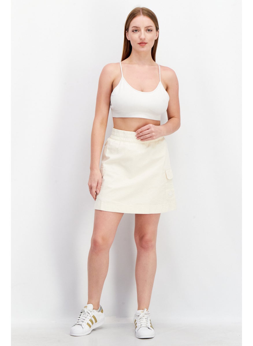 adidas Originals Women Sportswear Fit Brand Logo Training Skirts, Beige  - Image 3