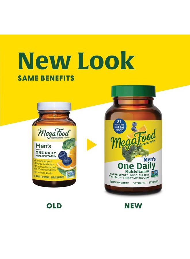 MegaFood One Daily Mens Multivitamins - Multivitamin for Men - Vitamin C, Vitamin D3 & Vitamin B12 - Muscle, Energy Metabolism & Immune Support - Vegetarian, Gluten Free - 30 Tablets, 30 Servings  - Image 3