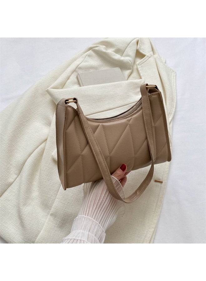 Beautiful Personality Simple Western Style Diamond Embroidery Thread Shoulder Bag Female 2023 Texture Underarm Bag Travel Small Square Bag Fashion-Color:Green - Image 2