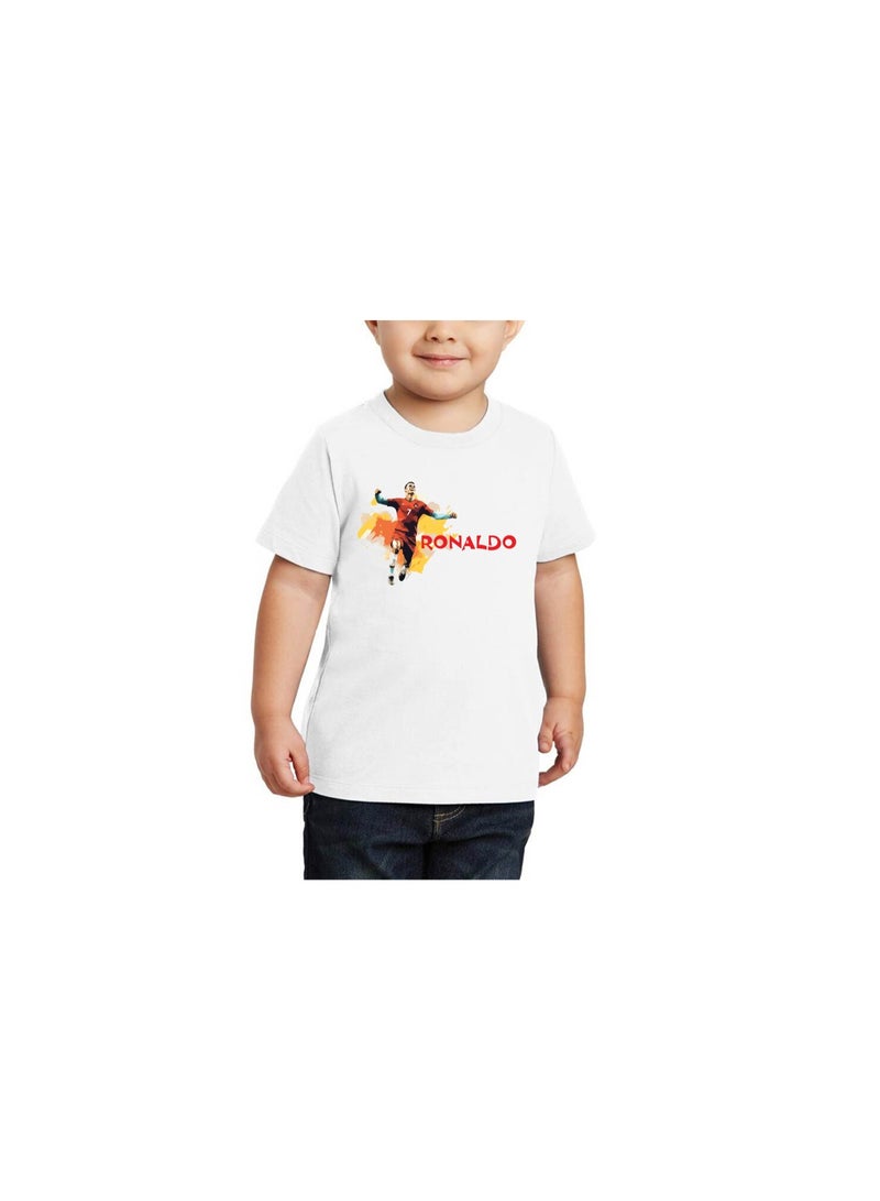 PRINTSHOP4ME Ronaldo Unisex Kids T-Shirt - Soccer Player Printed Tshirt for Boys and Girls - Soft and Comfortable - Gift for Young Football Fans - Image 2