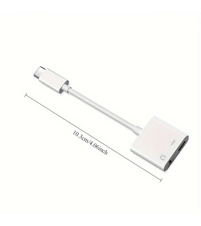 محول صوت USB-C مع مقبس سماعة 3.5 مم وموصل شحن أبيض لأجهزة iPhone وSamsung وiPad والمزيد - Image 2