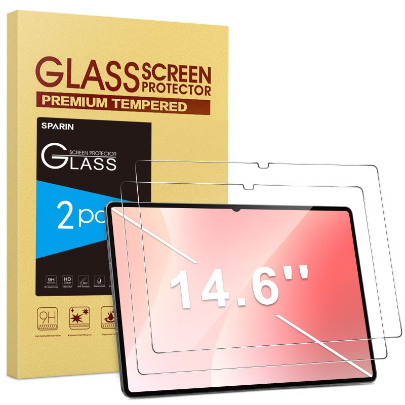 SPARIN 2 Pack Screen Protector for Samsung Galaxy Tab S11 Ultra/S10 Ultra/S9 Ultra/S8 Ultra 14.6 Inch, 9H Tempered Glass for Galaxy Tablet S11 Ultra, Anti-Scratch/Case Friendly - Image 1