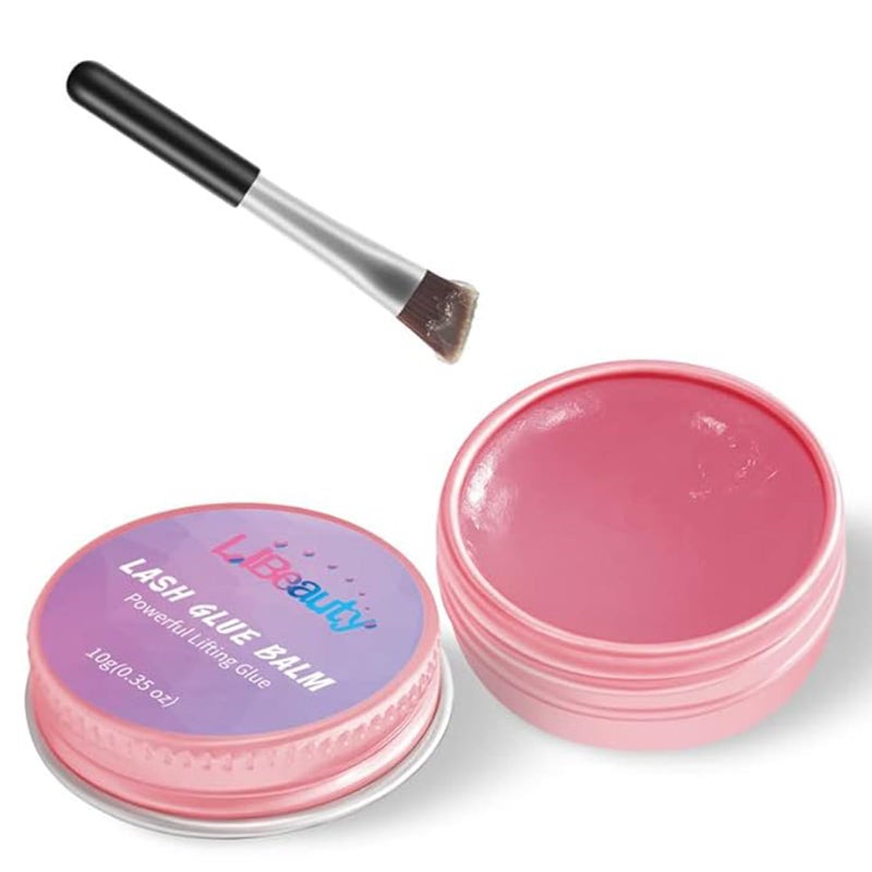 Libeauty Lash Lift Glue Balm Eyelash Perm Glue Wax for Professional Lash Lifting and Brow Lamination, Strong Stickiness and Non-Drying for Easy Adjustment, Water Soluble Lash Adhesive 10g (Pink Peach) - Image 1