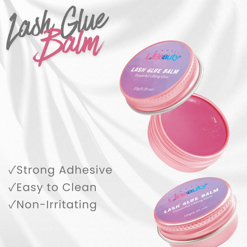 Libeauty Lash Lift Glue Balm Eyelash Perm Glue Wax for Professional Lash Lifting and Brow Lamination, Strong Stickiness and Non-Drying for Easy Adjustment, Water Soluble Lash Adhesive 10g (Pink Peach) - Image 4