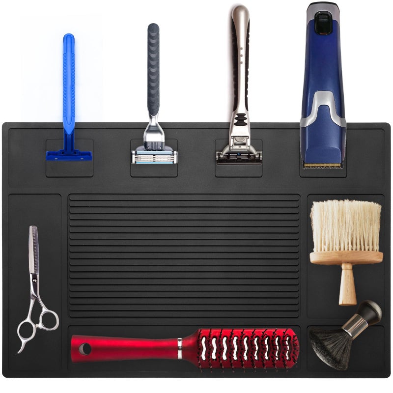 حصيرة حلاق مغناطيسية هيدوم 177 × 118 حصيرة تنظيم حلاق مغناطيسية للمقصات محترف مضادة للانزلاق مقاومة للحرارة حصيرة طاولة الحلاق مصنوعة من PVC مرنة لخبير تصفيف الشعر