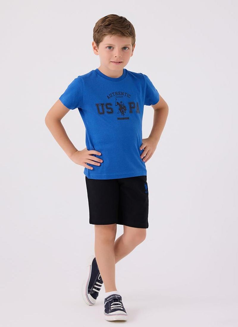 U.S. Polo Assn. U.S. Polo Assn. Boys Blue Bermuda Set - Image 1