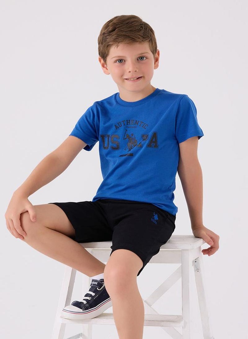 U.S. Polo Assn. U.S. Polo Assn. Boys Blue Bermuda Set - Image 3