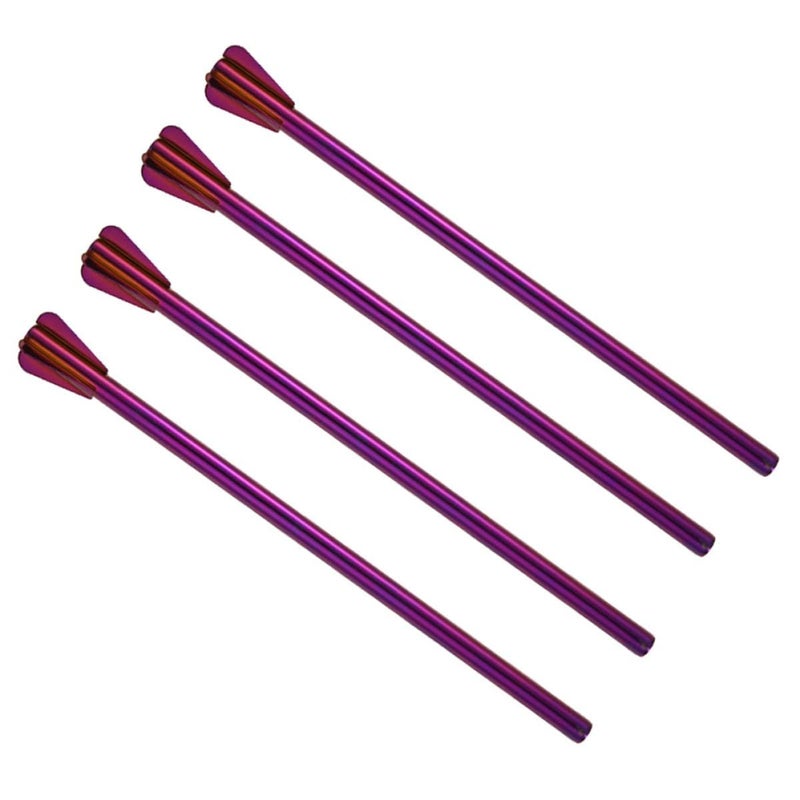 304 Stainless Steel Reusable Drinking Straws and Cocktail Stirrers 4pcs Set Purple Finish for Home Bar - Image 4
