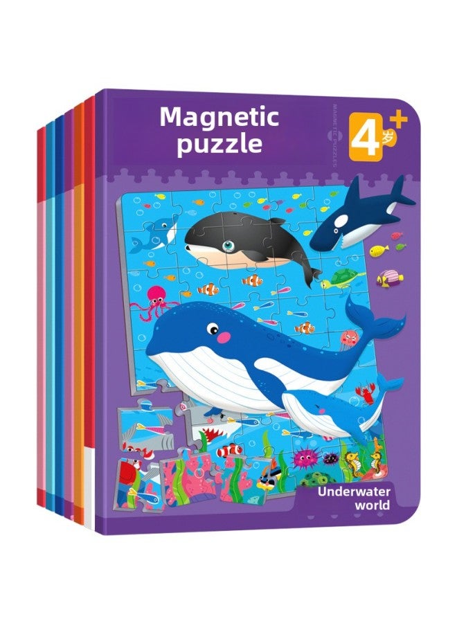 Children 2-5 Years Old Puzzle Magnetic Puzzle Baby Enlightenment Concentration Training Small Toy Puzzle Book Dinosaur Puzzle-Color:Magnetic Puzzle 3 + 【Age Of Dinosaurs】】 - Image 2