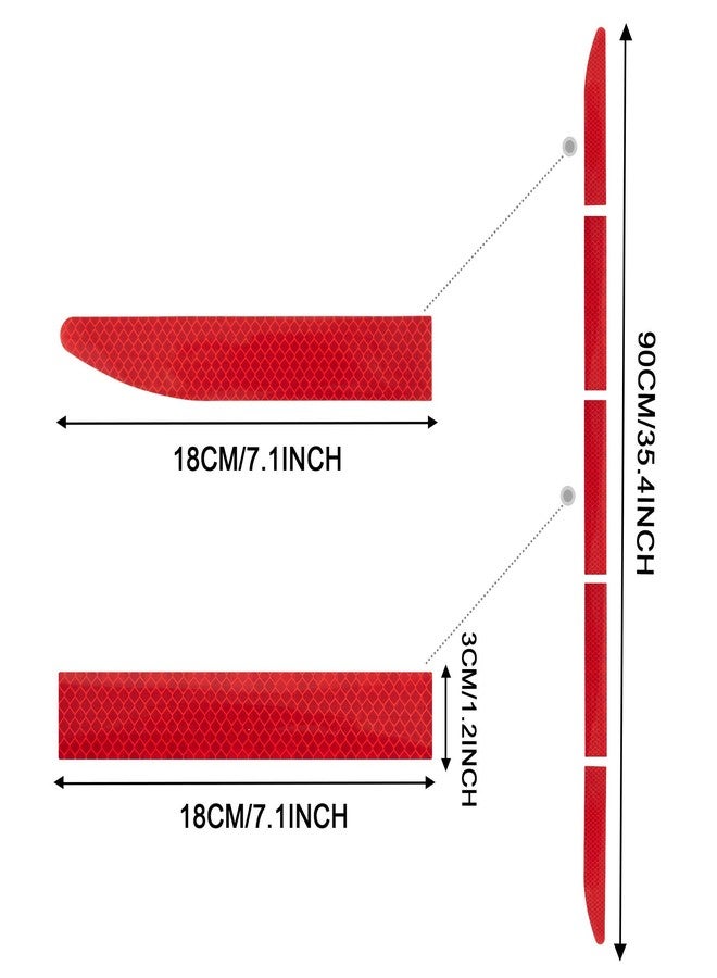 Kelenate® (Red) 35.2'' Strong Reflective Stripe Stickers High-Intensity Night Visibility Reflective Decal Safety Warning Diamond Grade Waterproof Self Adhesive Compatible with Triber - Image 2