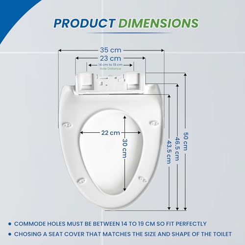 TAXAN POLYMERS TAXAN Sharp Oval Toilet Seat Cover (44.5cm x 34.5 cm) | Hydraulic Soft Close Mechanism | Heavy Duty Polypropylene Western Commode Seat with DIY Installation Kit | Glossy White Finish - Image 2
