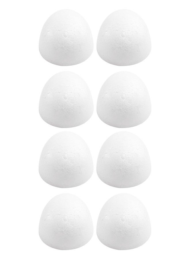 Crafjie 8PCS 4 Inchs Half Foam Balls White Half Round Polystyrene Foam Balls Craft Supplies Hemispherical Christmas Craft Ballfor DIY Home Craft Project and Art Decoration - Image 1