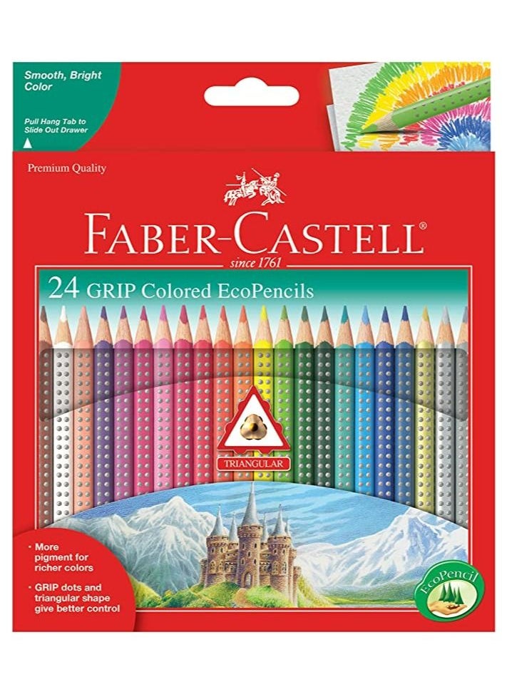FABER-CASTELL - Faber-Castell Grip Colored Wooden Pencils - 24 Pack - Image 1