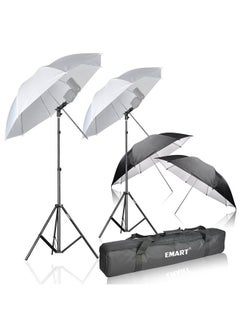 Emart Photo Studio Double Off Camera Speedlight Flash Umbrella Kit, Shoemount E-Type Brackets for Photography