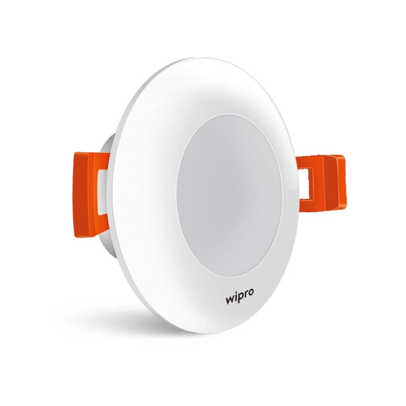 WIPRO مصباح داونلايت ميني LED 3 واط من البولي كربونات بتصميم مدمج للمنزل والخزائن | ضوء أبيض دافئ (2700 كيلفن) | تصميم مدمج بزاوية شعاع 120° | مصباح داونلايت مدمج للسقف المعلق | فتحة 2.3 بوصة | عبوة من 1 - Image 5