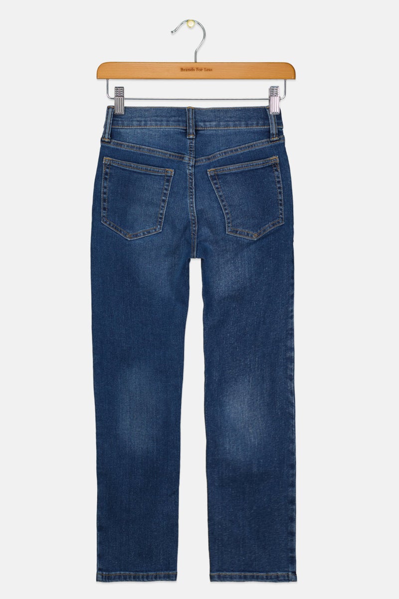 GAP Kids Boy Straight Fit Washed Denim Jeans, Blue - Image 2