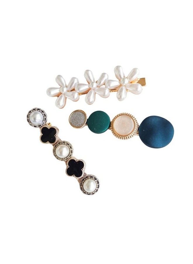 ANNACREATIONS Korean Style Pearl Barrettes Hair Clip Marble Alligator Bobby Pins Duckbilled Headdress Hair Accessories For Women (8) (Pack Of 10) - Image 4