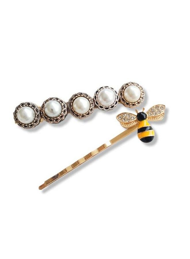 ANNACREATIONS Korean Style Pearl Barrettes Hair Clip Marble Alligator Bobby Pins Duckbilled Headdress Hair Accessories For Women (8) (Pack Of 10) - Image 3