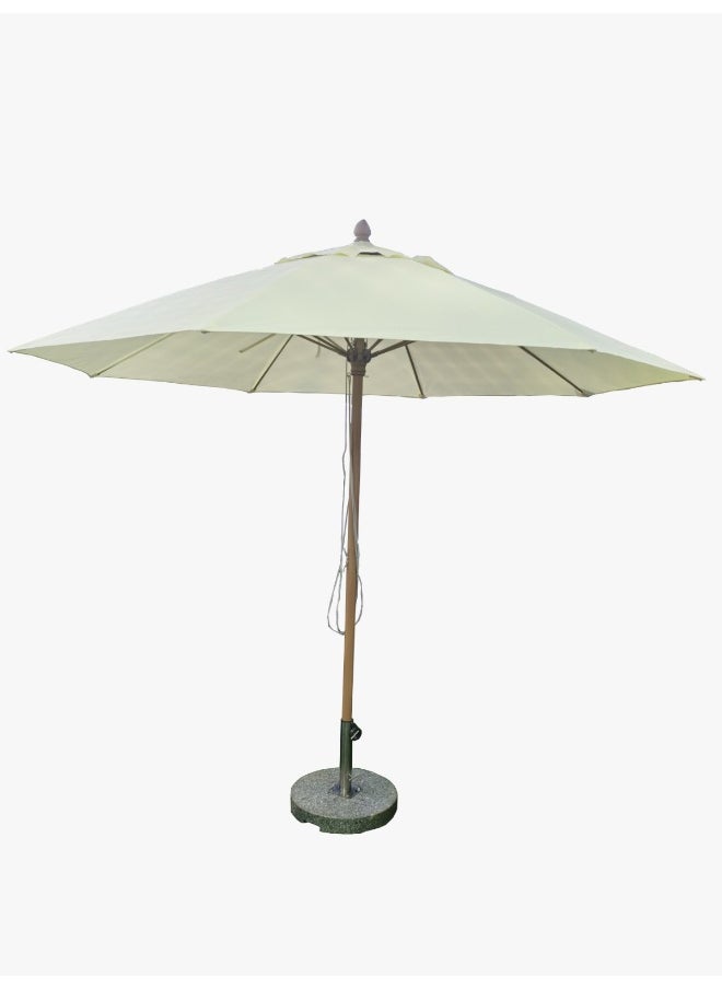 Oasis Casual Center Pole Umbrella Cream Color 3M with 40 KGs Marble Base 