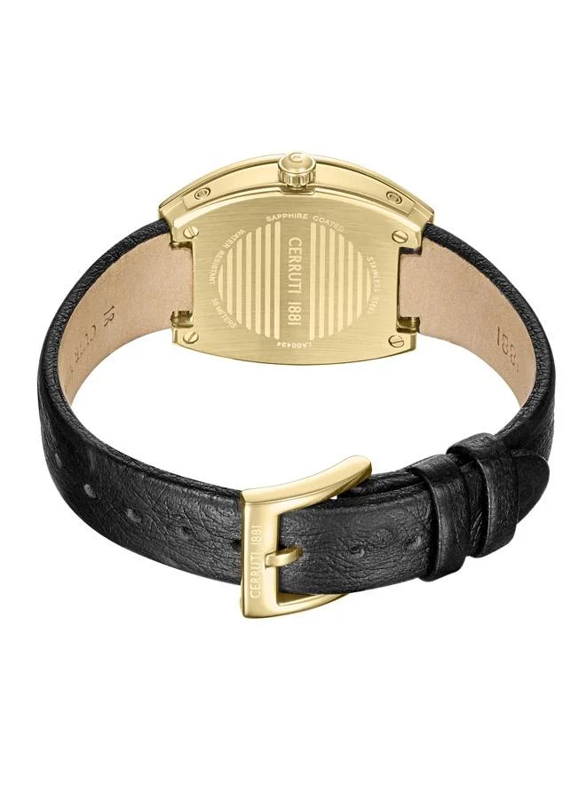 CERRUTI 1881 Calliano Analog White Mop Watch For Women Sapphire Coated Curve Glass And Genuine Leather Strap 35.8mm Water Resistant 5 ATM - CIWLA0043403