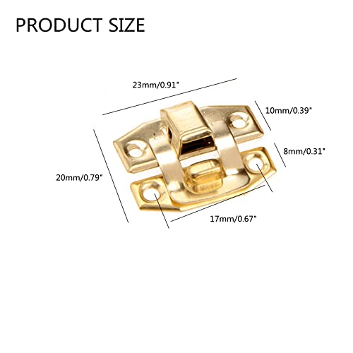 dophee 10Pcs Antique Brass Decorative Hasp Latch with Screws for Wooden Box Jewelry Box Toggle Cabinet Suitcase Chest Trunk - 0.91"x0.79" - Image 4