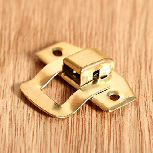 dophee 10Pcs Antique Brass Decorative Hasp Latch with Screws for Wooden Box Jewelry Box Toggle Cabinet Suitcase Chest Trunk - 0.91"x0.79" - Image 2