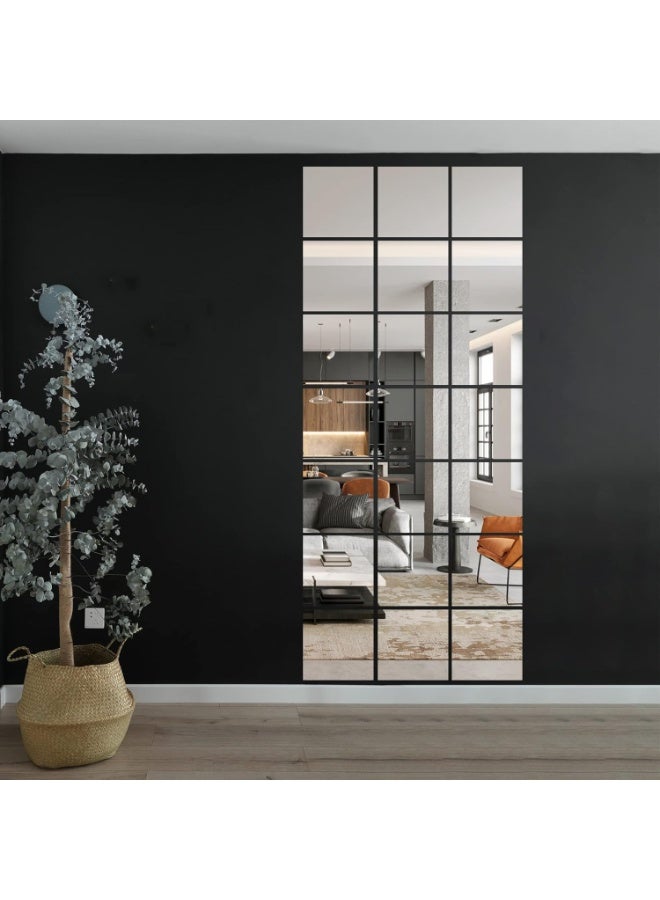 Full Length Wall Mirror, 4PCS Self Adhesive Wall Mounted Square Mirror Tiles, Frameless Mirror set for Home Office Bedroom Living Room Bathroom Door Gym (22 * 22cm) - Image 4