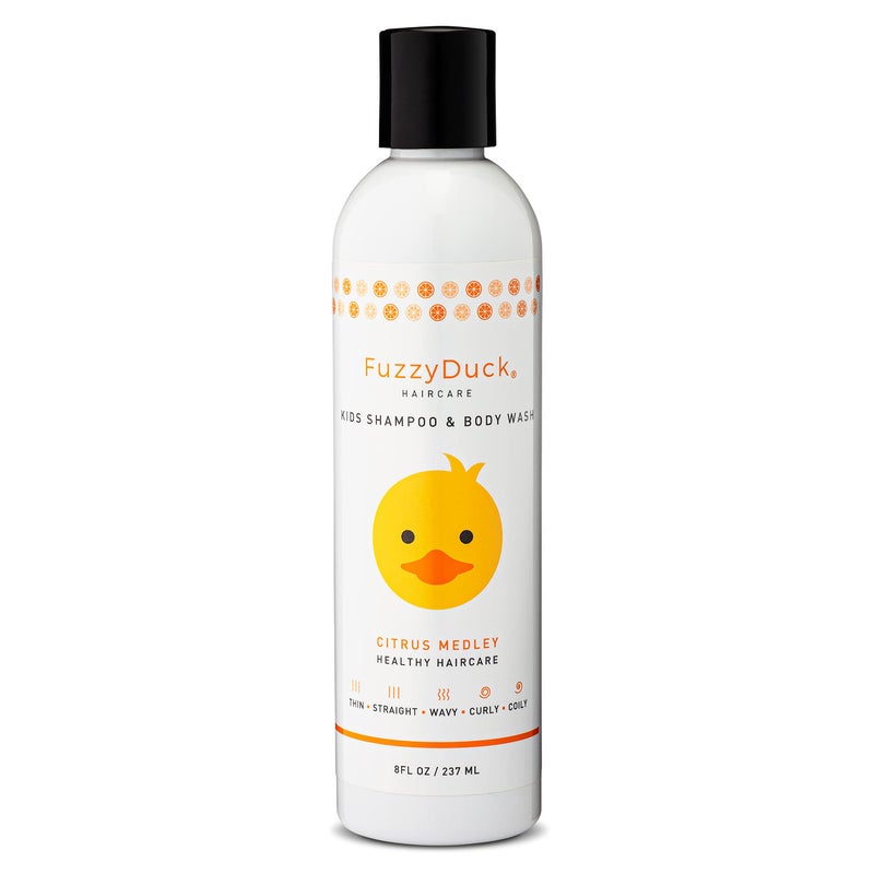 FuzzyDuck Kids Tear Free Shampoo Body Wash Natural Hair Products for Kids Made with Aloe Sea Botanicals Honey Boost Moisture Manageability for All Hair Types Citrus Medley 8oz