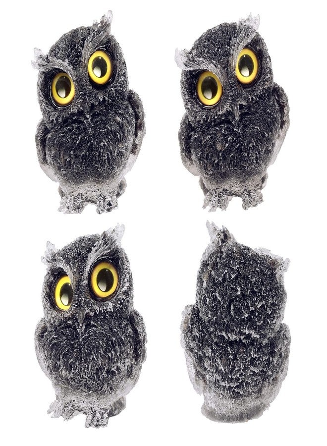 mookaitedecor Black Obsidian Owl Statue Sculpture Stone, Carved Animals Night Owl Figurine Crystal Ornament for Desktop Office Home Decor, 3 Inch - Image 4