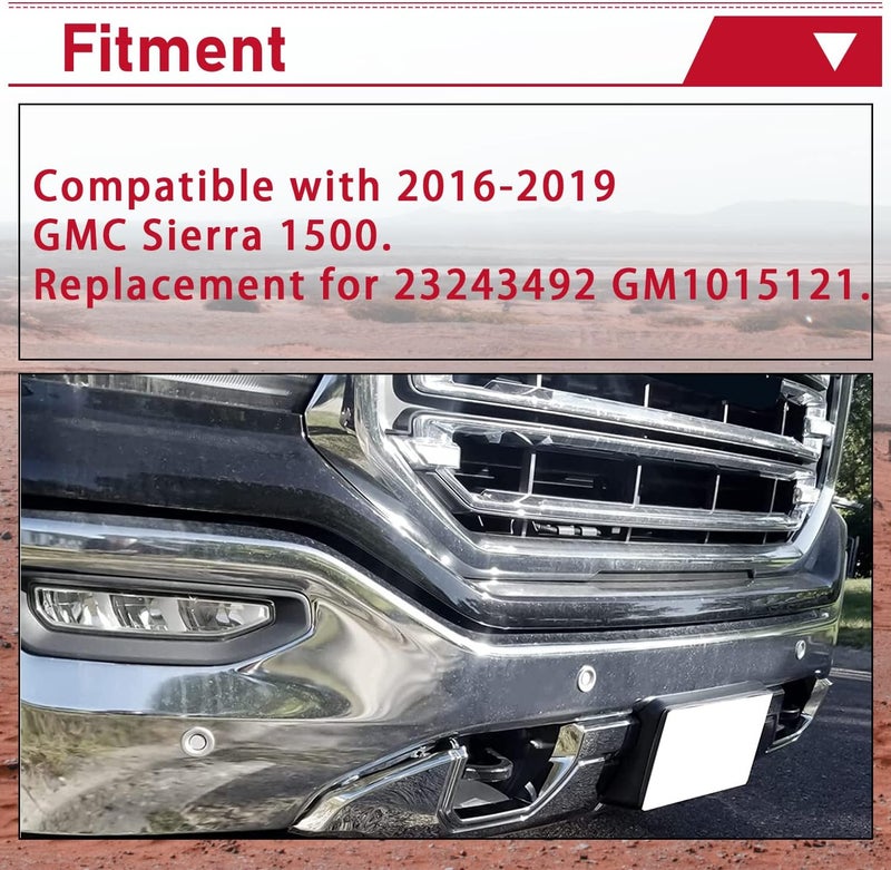 HECASA Front Bumper Skid Plate for 2016-2019 GMC Sierra 1500 - Chrome Replacement - Image 2