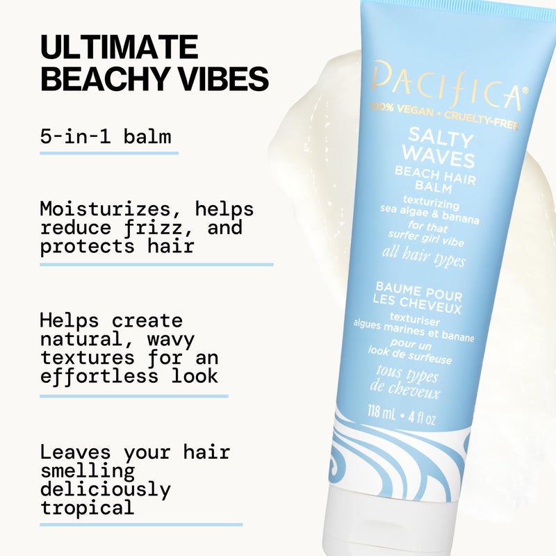 Pacifica Salty Waves Beach Hair Balm by Pacifica for Unisex - 4 oz Balm - Image 2