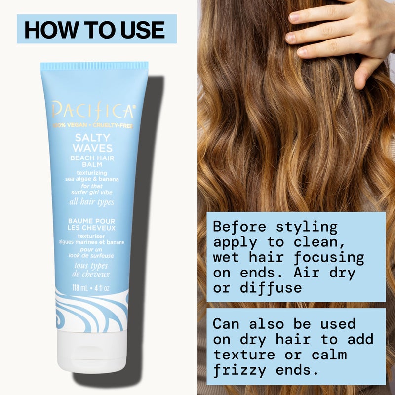 Pacifica Salty Waves Beach Hair Balm by Pacifica for Unisex - 4 oz Balm - Image 5