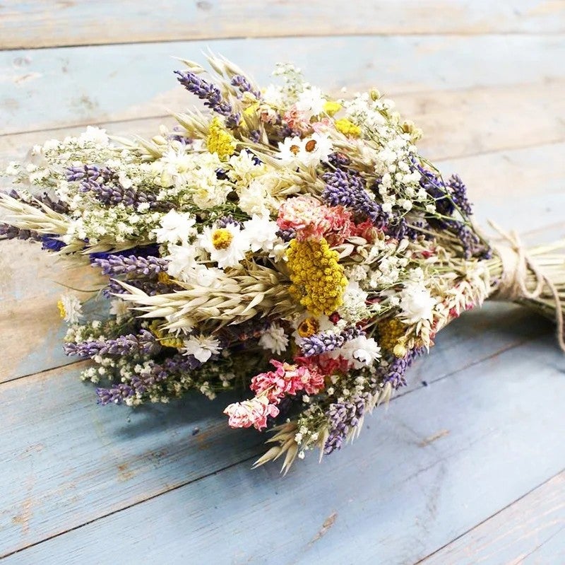 Bluejw DIY Dried Flower Bouquet - Natural Bunny Tails & Preserved Flowers, Rustic Bridal Decor, Long Lasting Dried Plants - Image 4